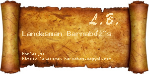 Landesman Barnabás névjegykártya
